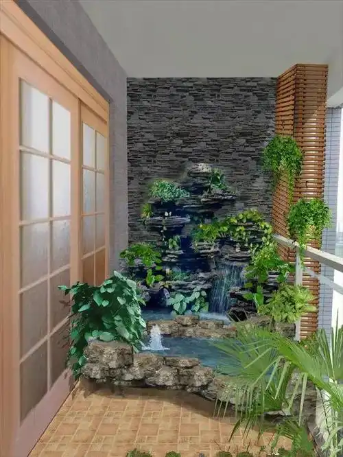 阳台假山这么漂亮好想装一个就是不知道会塌掉吗