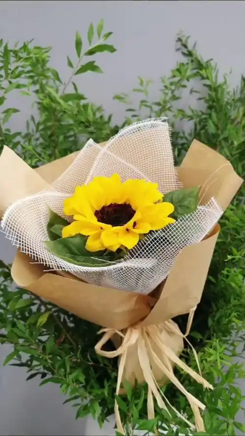 治愈系向日葵小花束包装
