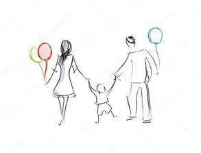 我家的新成员简笔画一家三口简笔画带颜色跳绳简笔画儿童画跳绳简笔画