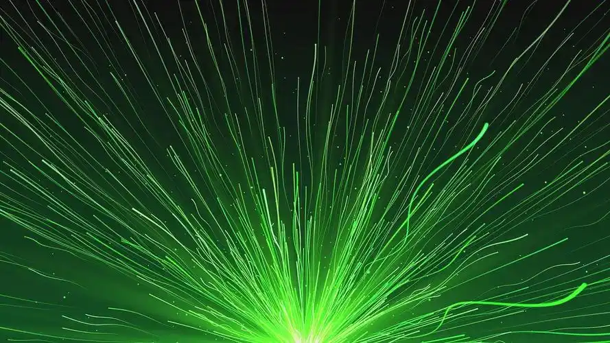 4k唯美绿色光线粒子舞台抒情演出背景粒子流星雨背景视频模板下载