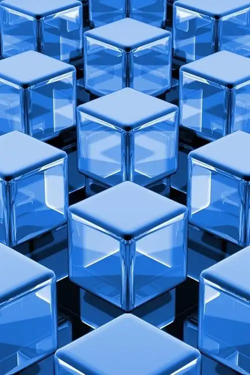 iphone 壁纸 3d蓝色立方体