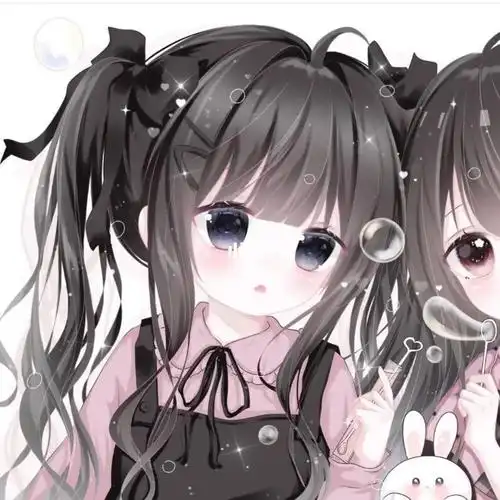 高清动漫头像  三种颜色  双人闺蜜