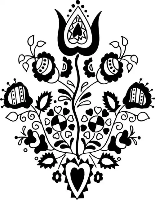 印花矢量图 优雅植物 色彩 黑色 花纹 免费素材