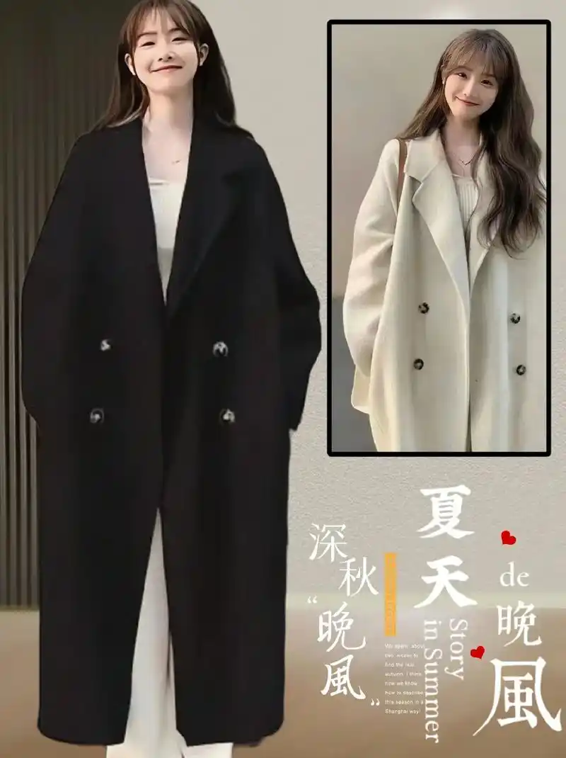 秋冬新款加厚毛呢大衣外套