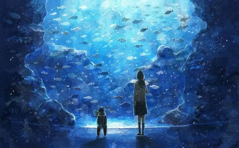 关注  〔搬运工〕 蓝色系#插画 和风 动漫 插画 壁纸 日系 评论 什刎