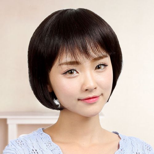 假发女短发学生bobo头真发逼真自然透气时尚年轻假发波波头全头套