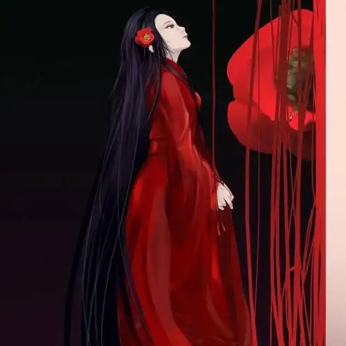 红色系古风女生头像