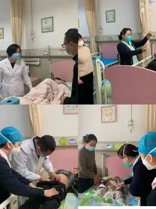 泌尿外科主任杨艳芳带领医护人员对在院患儿进行细致查房,门诊,住院