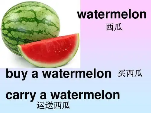 watermelon 西瓜 buy   watermelon 运送西瓜 买西瓜 carry   water