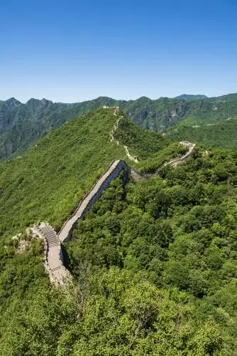 北京箭扣长城之北京结城墙南坡段航拍图