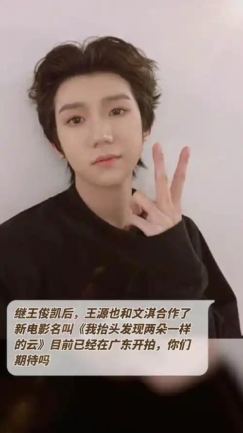 继王俊凯后,王源也和文淇合作了,新电影名叫《我抬头发现两朵一样的云
