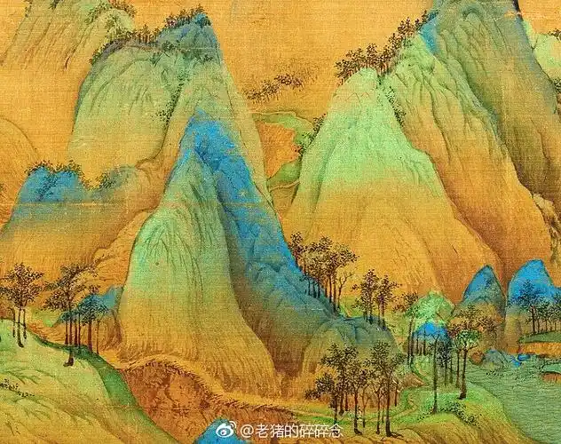 宋代王希孟千里江山图局部高清图宋徽宗政和三年即为公元1113