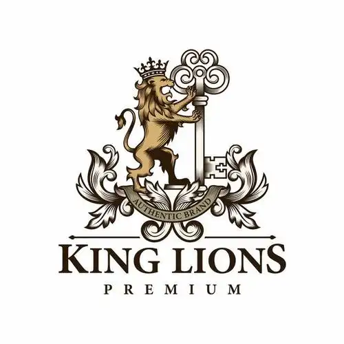 复古风格一只狮子纹章古代贵族标志徽章2599446eps图片免抠素材