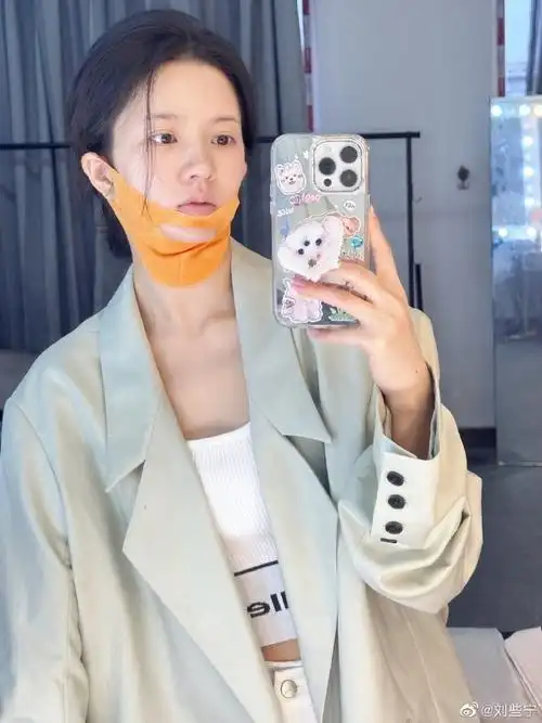 刘些宁晒素颜自拍照##刘些宁工作随拍