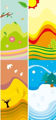 春夏秋冬四季矢量素材