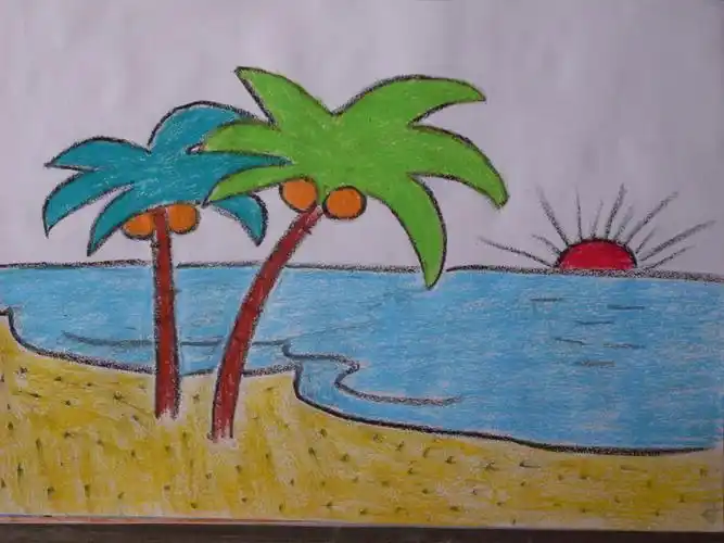 面对大海儿童简笔画 简笔画图片大全-蒲城教育文学网