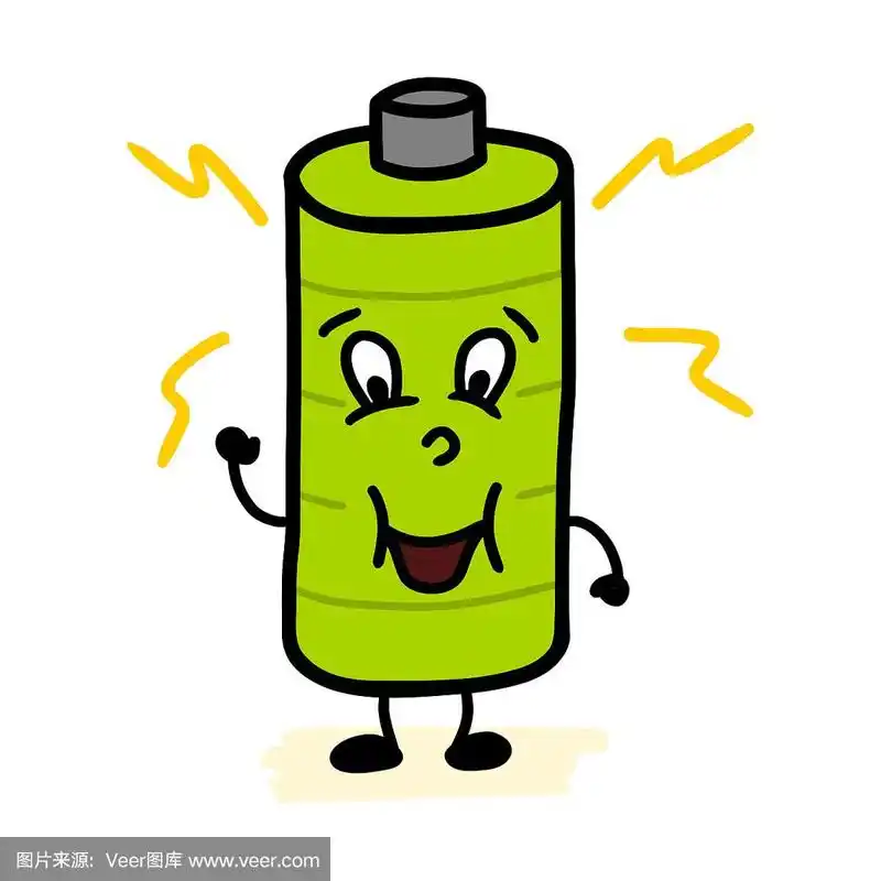 矢量,电池,卡通,充满的,绘画插图