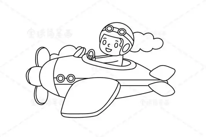 第1页飞行员涂写矢量插画卡通风格飞行员儿童简飞行员简笔画大全3个