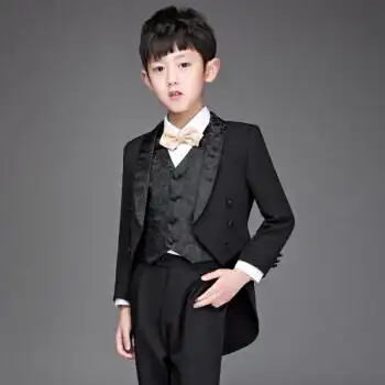 儿童魔术表演服男童钢琴演出服装幼儿礼服花童燕尾西服男孩燕尾服