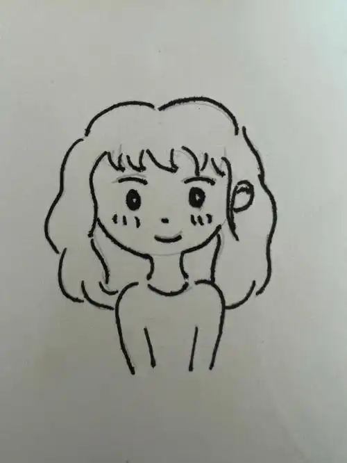 超简单简笔画少女