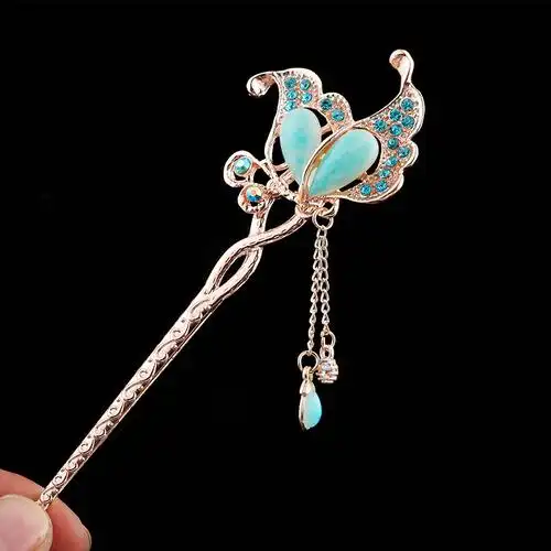 韩国古典簪子宫廷复古发簪古风发饰镶钻流苏步摇新娘盘发饰头饰品