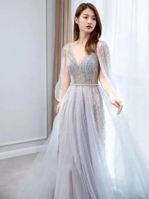 高端大气女王年会晚礼服瘦长气场名媛