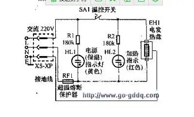 电火锅是分不同温度档的,我想把温控器去了,改成直加热的,怎么接线?