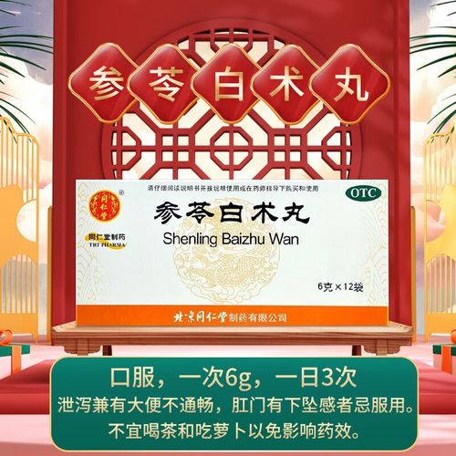 北京同仁堂参苓白术丸12袋 1盒装