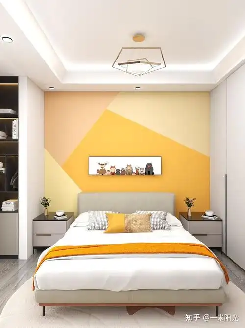 齐家设计师建议卧室选挂画拼色墙好看又省钱