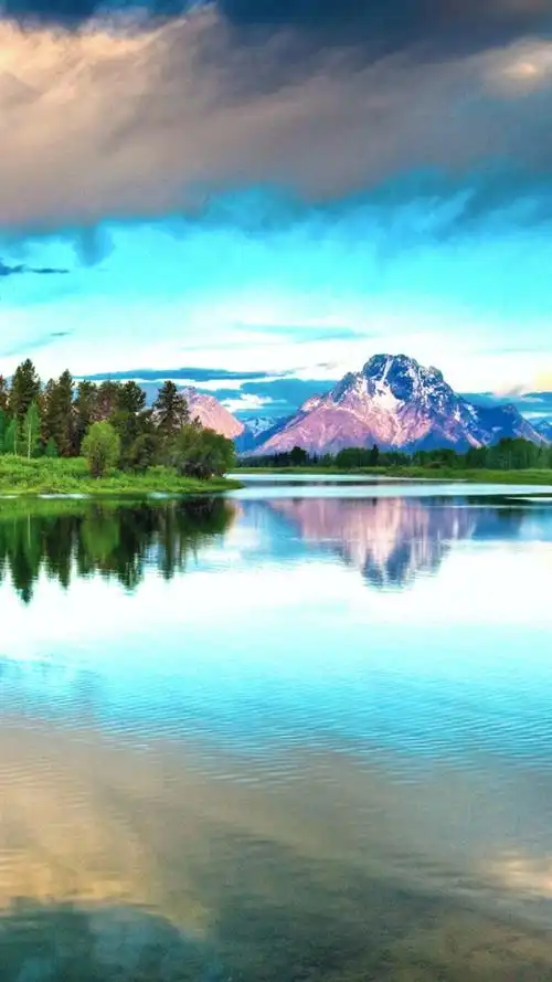 山水湖风景,高清图片,手机锁屏桌面-壁纸族