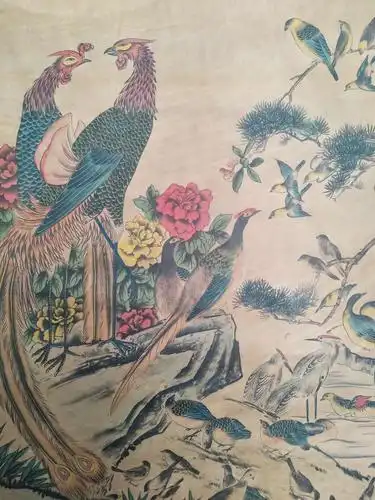 林良《百鸟朝凤》宣纸卷轴挂画中