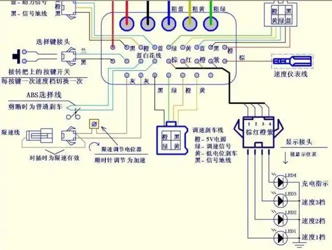 台铃60 v电动车三轮车486501控制器接线图