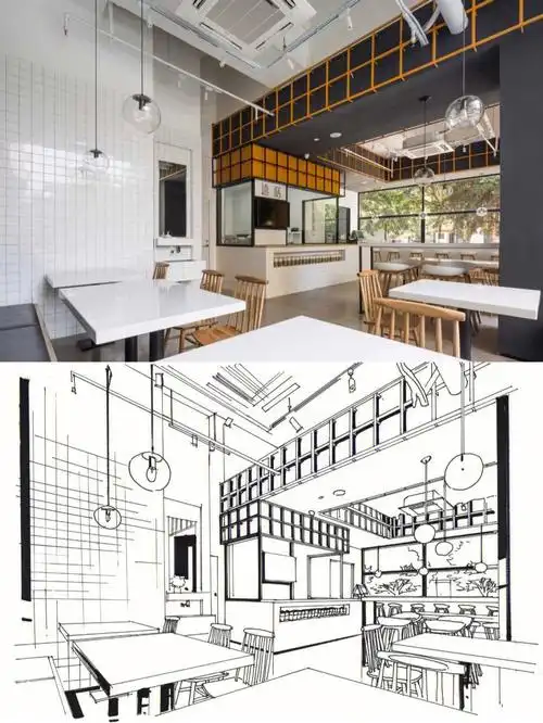 室内考研照片写生餐饮空间