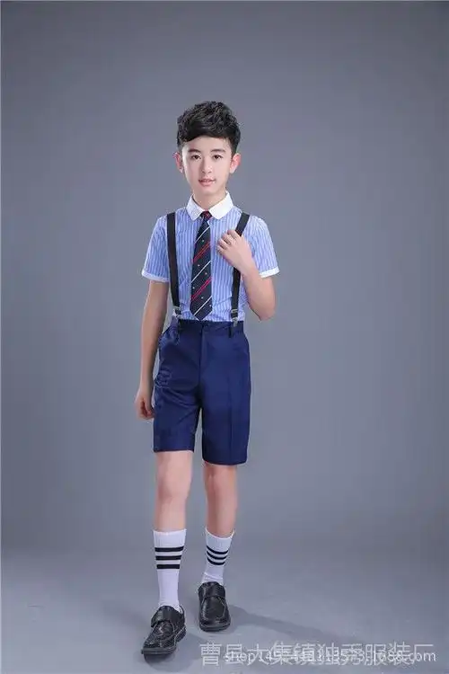 男女童礼服套装校服六一小学生合唱演出服儿童主持人花童背带裤