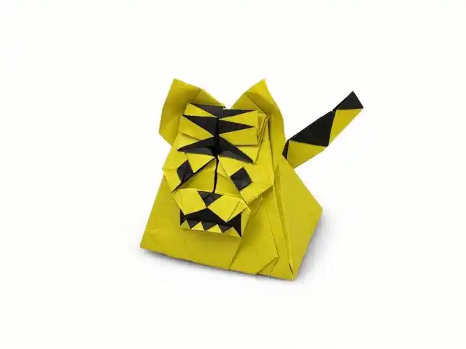 虎年折纸小老虎和可动纸雕小老虎