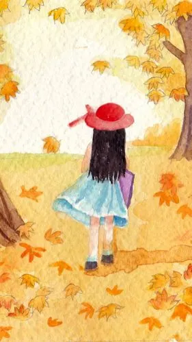 小女孩背影图片壁纸