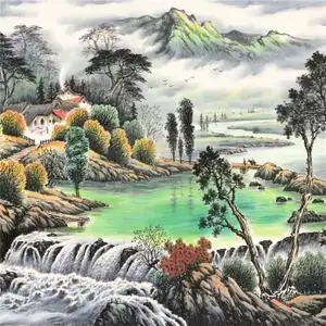 斗方山水画作品