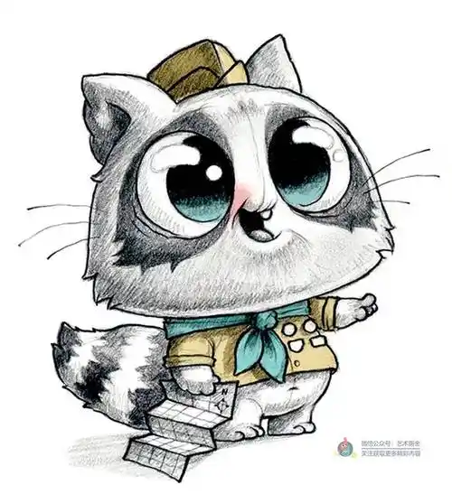 素材| 创意素描临摹作品,超可爱的大眼萌小怪兽!_素描_作品_怪兽