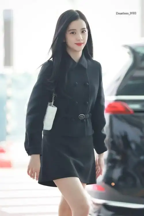 金智秀巴黎时装周机场图