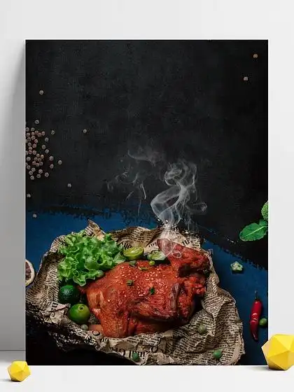 美食鸡肉 i>烧 /i> i>烤 /i>背景素材