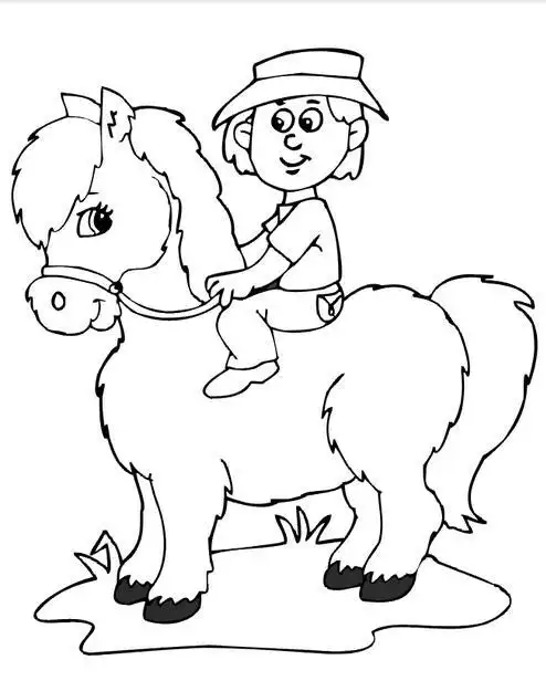 骑马的人物简笔画 运动人物 - 9252儿童网