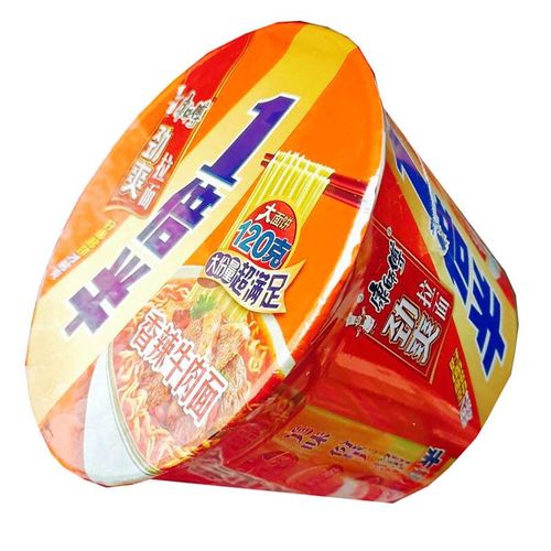康师傅方便面 康师傅劲爽一倍半拉面大面饼香辣牛肉味120g*6/12桶装