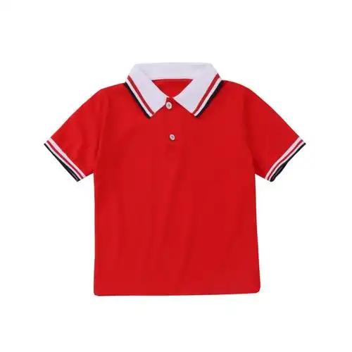 上衣儿童班服恤衫红色短袖小学生校服夏装衬衫t恤