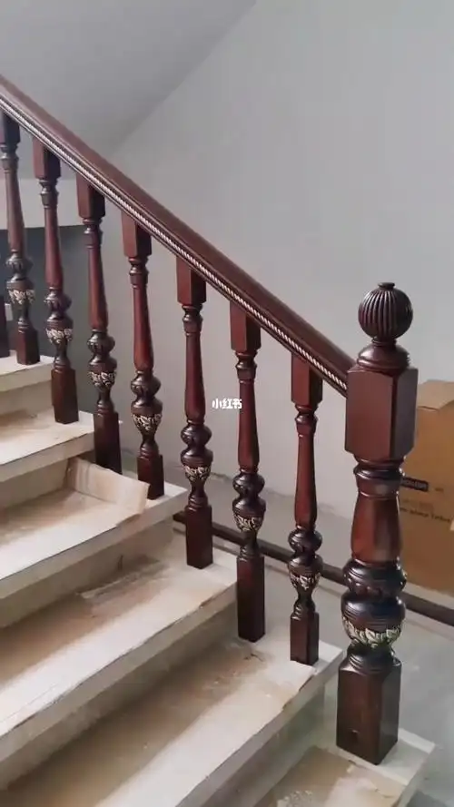 实木楼梯扶手经典唯美浮雕做旧描金