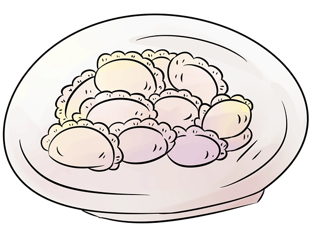 饺子卡通小猪插画pngpsd2000*2000节气小雪吃饺子免抠pngpsd2000*2000