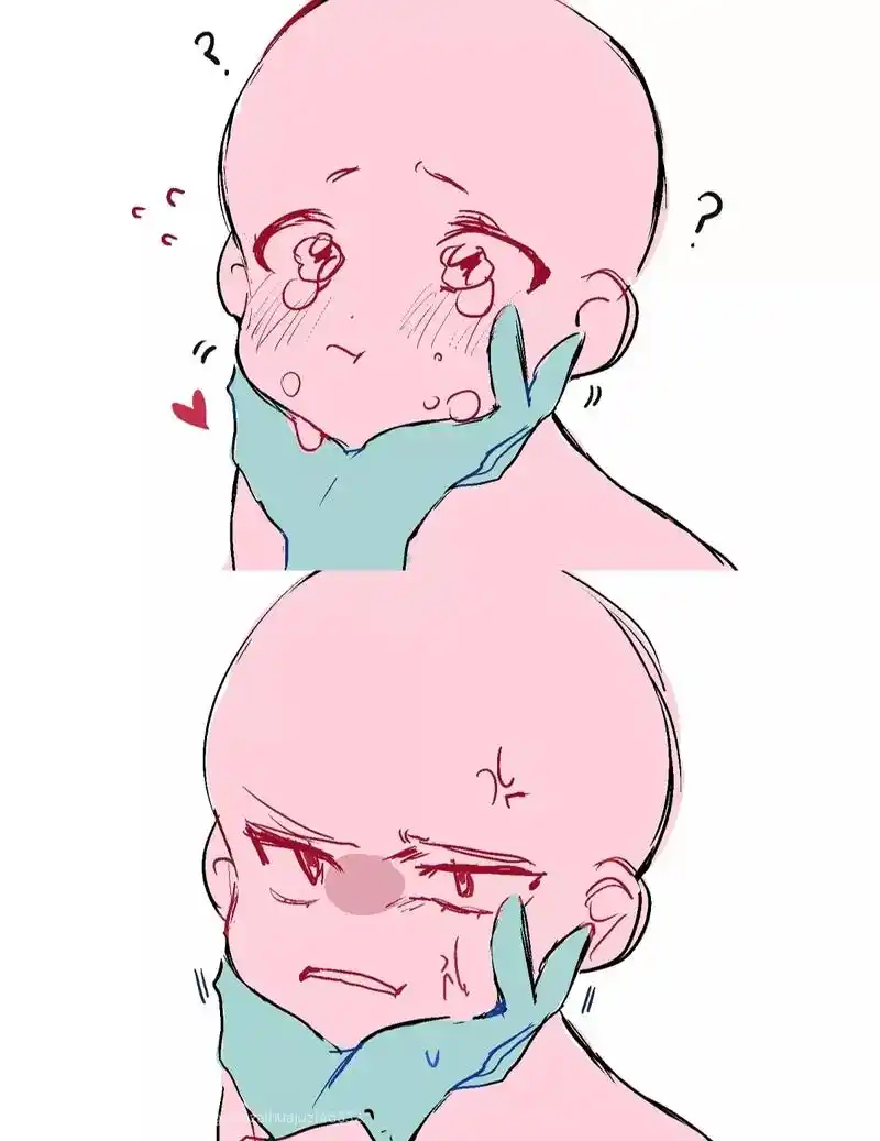 啊啊!太可爱辣01评论区吱一声就抱走吧~q版单人抓下巴线稿模 - 抖音