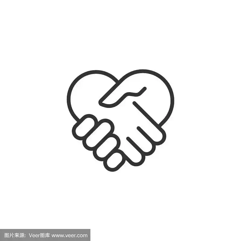 握手图标在平面风格.伙伴关系处理矢量插图在白色孤立的背景.