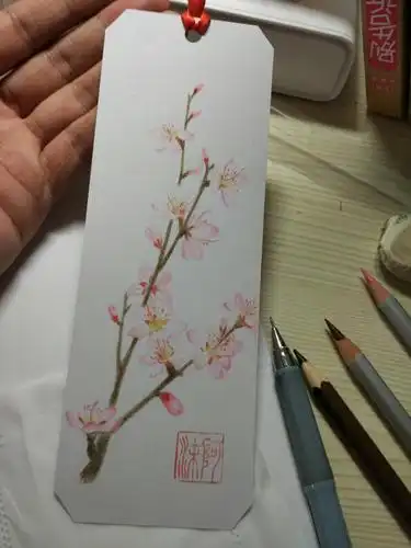 彩铅画书签五