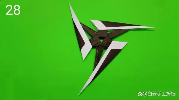 手工折纸三角飞镖图解教程,男孩喜欢的户外玩具