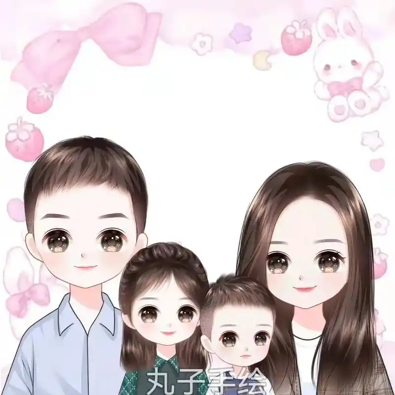 温馨可爱一家四口全家福卡通头像